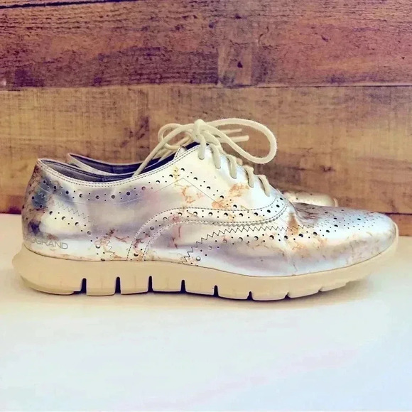 Cole Haan ZeroGrand Metallic Wingtip Oxford Sneakers - Picture 1 of 9